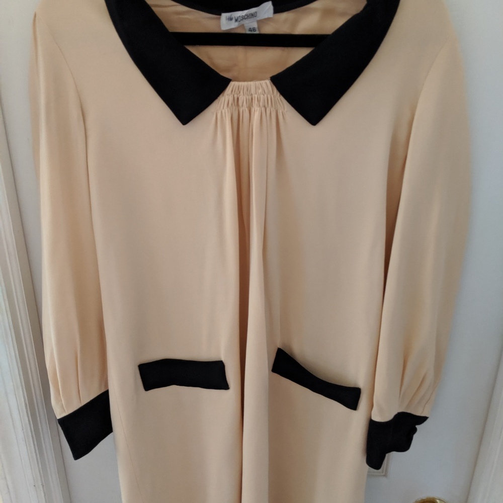 Nude and Black Moschino Dress, Size 46